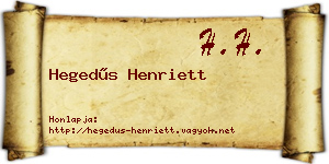 Hegedűs Henriett névjegykártya