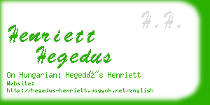 henriett hegedus business card